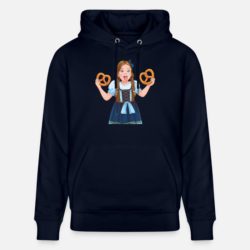MÄDCHEN DIRNDL BREZEL - Stanley/Stella Unisex Bio-Hoodie CRUISER  - Navy