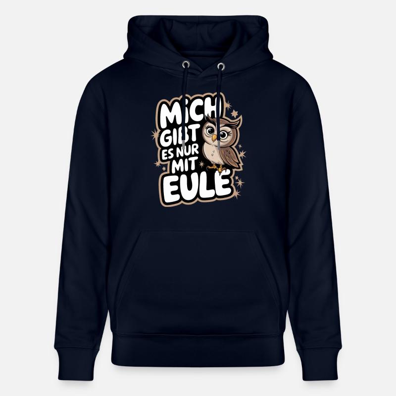 Nachteule Eule Eulen Vogel - Stanley/Stella Unisex Bio-Hoodie CRUISER  - Navy