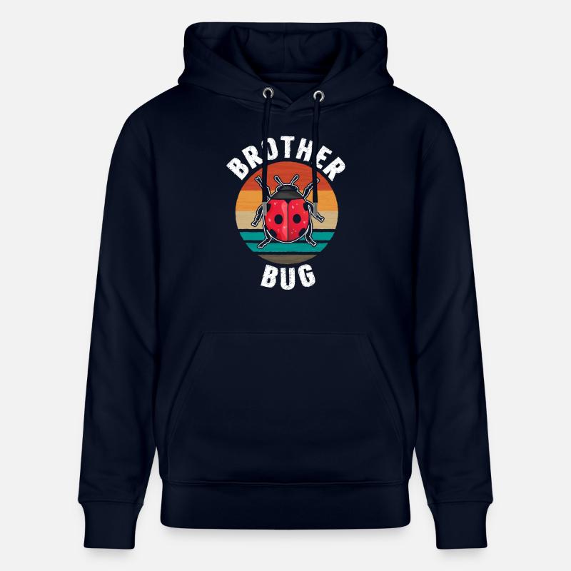 Brother Bug Retro Ladybug - Stanley/Stella CRUISER Unisex Organic Hoodie - navy