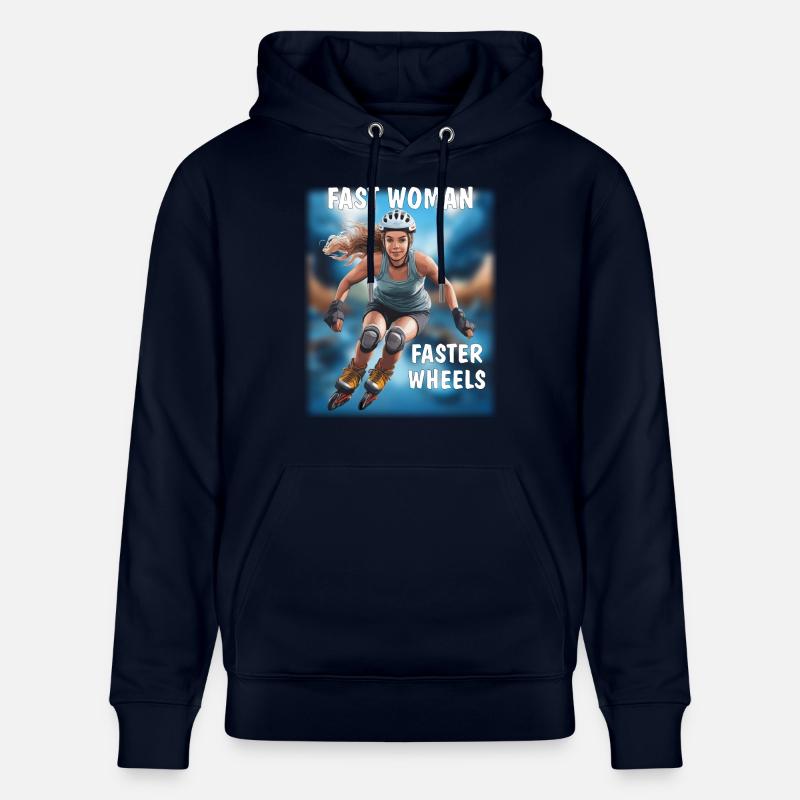 FEMME RAPIDE, ROUES PLUS RAPIDES - Sweat à capuche bio CRUISER Stanley/Stella Unisexe - marine