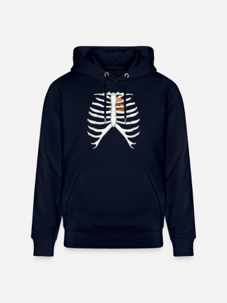 Lustiges Skelett Burger Liebe Kostüm Halloween - Stanley/Stella Unisex Bio-Hoodie CRUISER  - Navy