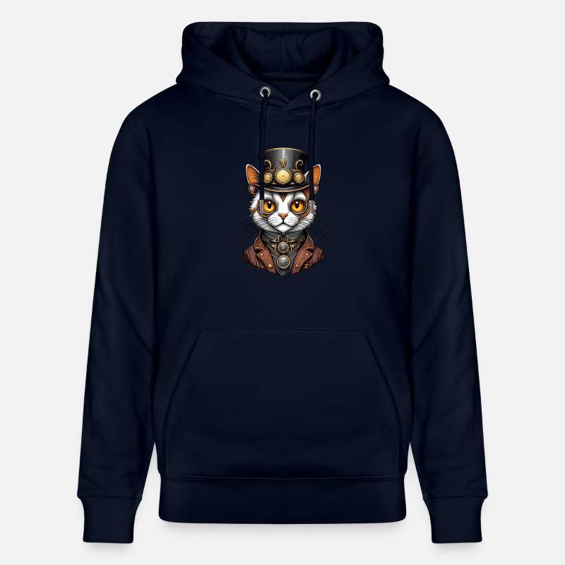 Chat steampunk - Sweat à capuche bio CRUISER Stanley/Stella Unisexe - marine