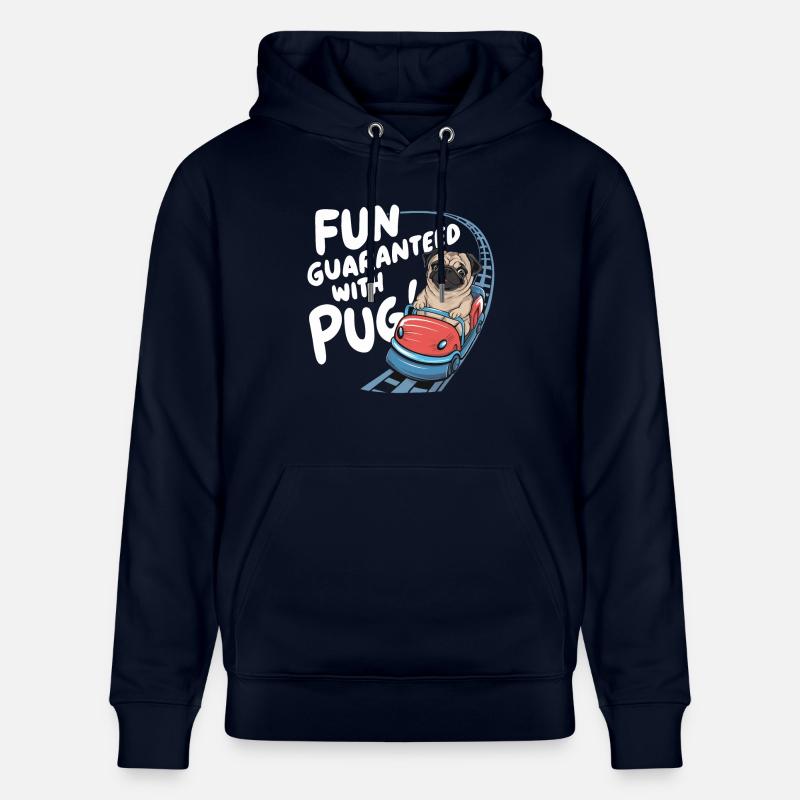 Mops Hundehalter Mops Liebe Achterbahn - Stanley/Stella Unisex Bio-Hoodie CRUISER - Navy