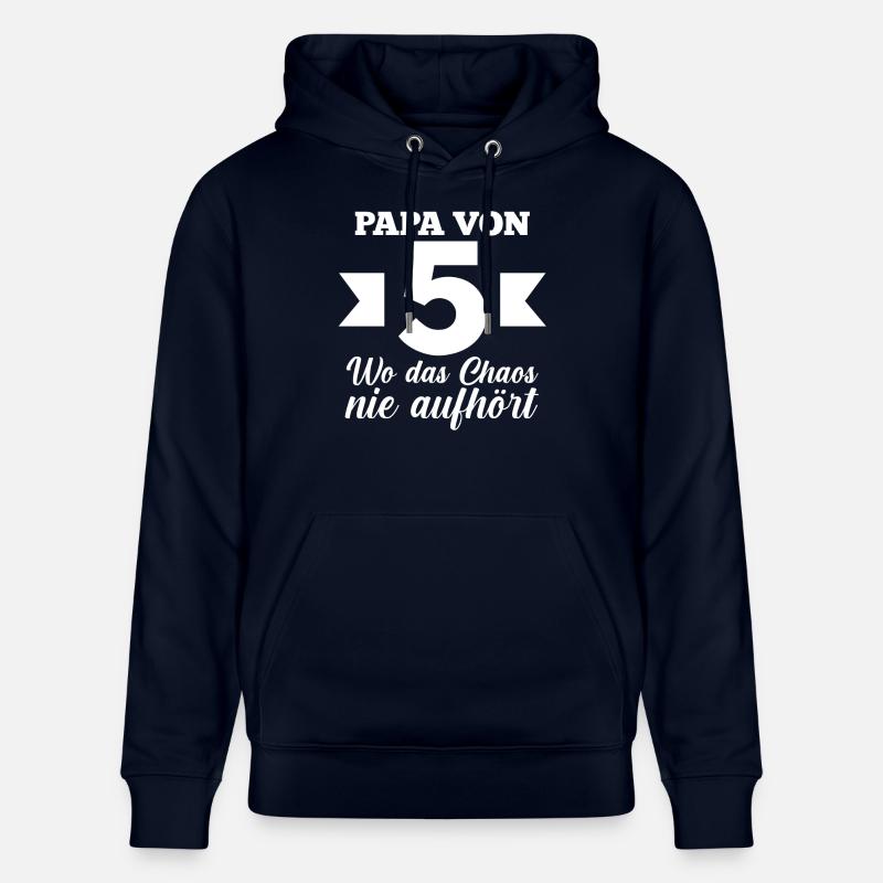 Papa de 5 enfants - Sweat à capuche bio CRUISER Stanley/Stella Unisexe - marine