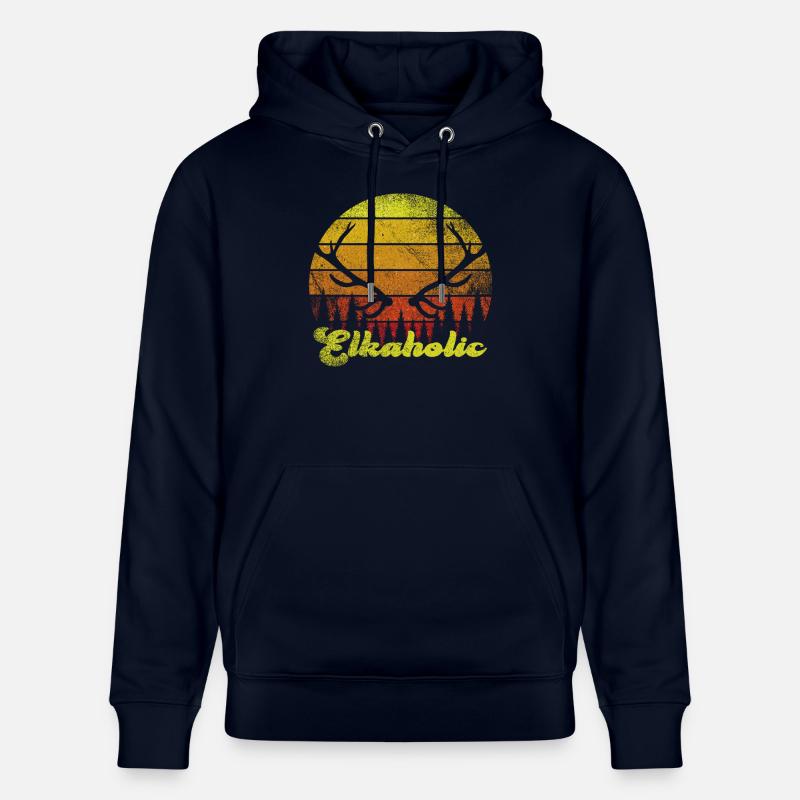 Chasse à l’élan Elkaholic Hunters - Sweat à capuche bio CRUISER Stanley/Stella Unisexe - marine