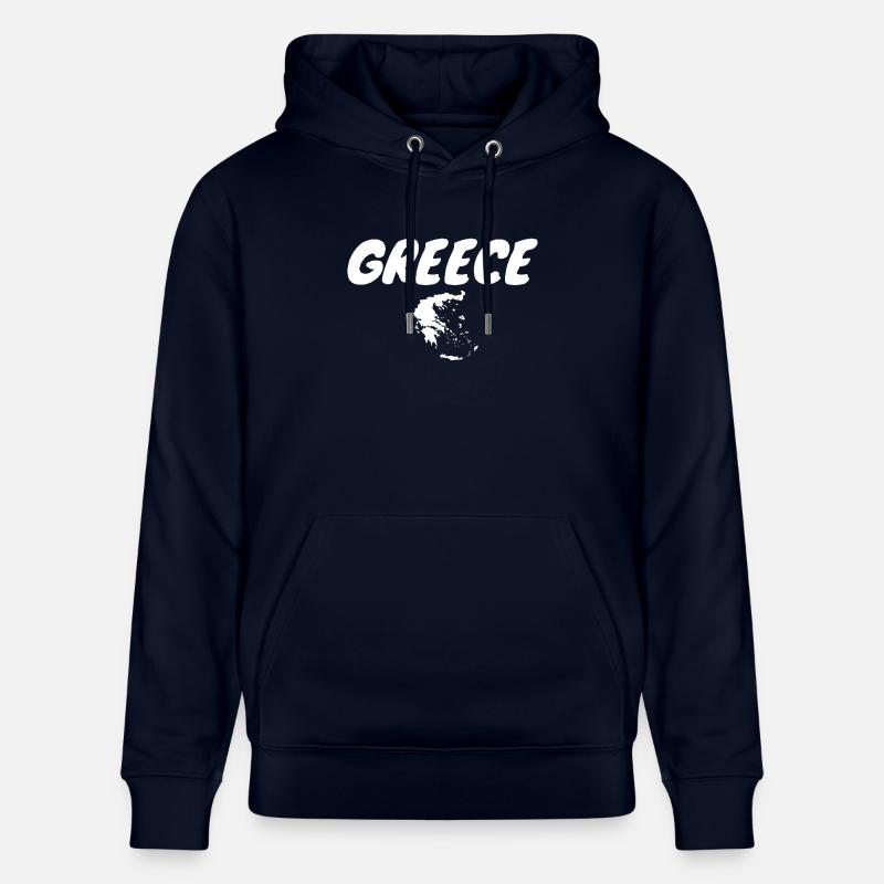 Grèce Grèce Carte Grèce Grèce - Sweat à capuche bio CRUISER Stanley/Stella Unisexe - marine