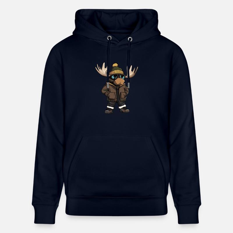 Bande dessinée cool Moose - Sweat à capuche bio CRUISER Stanley/Stella Unisexe - marine