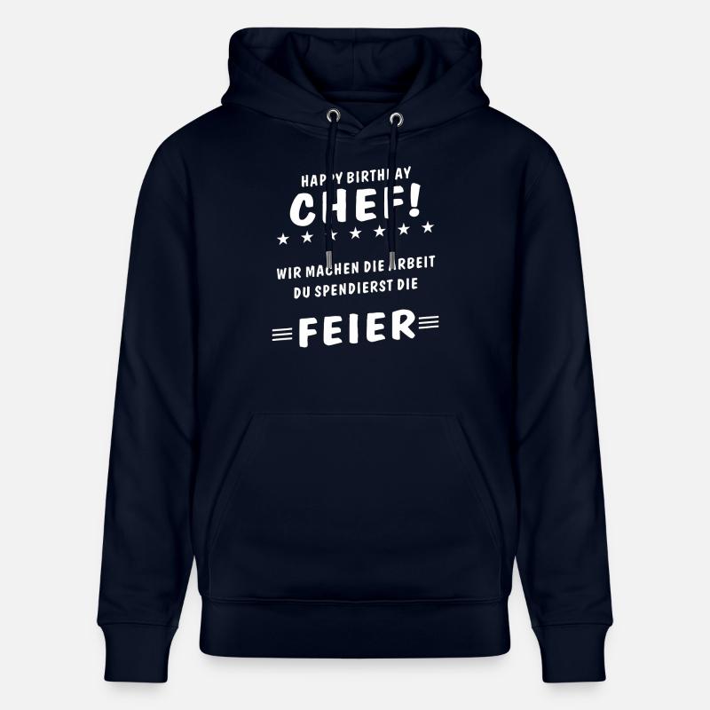 JOYEUX ANNIVERSAIRE CHEF - Sweat à capuche bio CRUISER Stanley/Stella Unisexe - marine