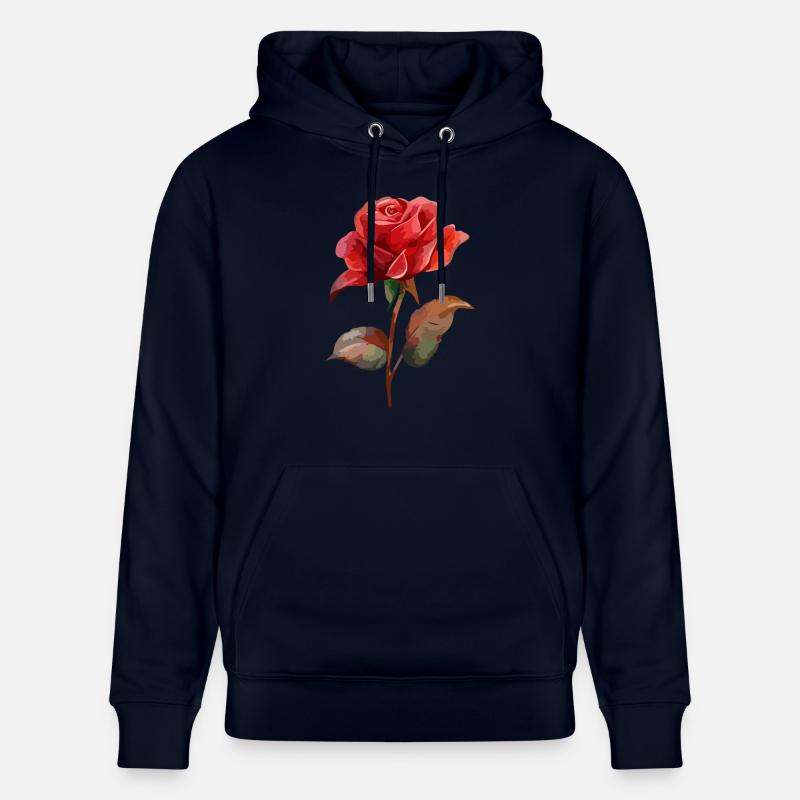 Rose Fleur Amour Saint Valentin - Sweat à capuche bio CRUISER Stanley/Stella Unisexe - marine