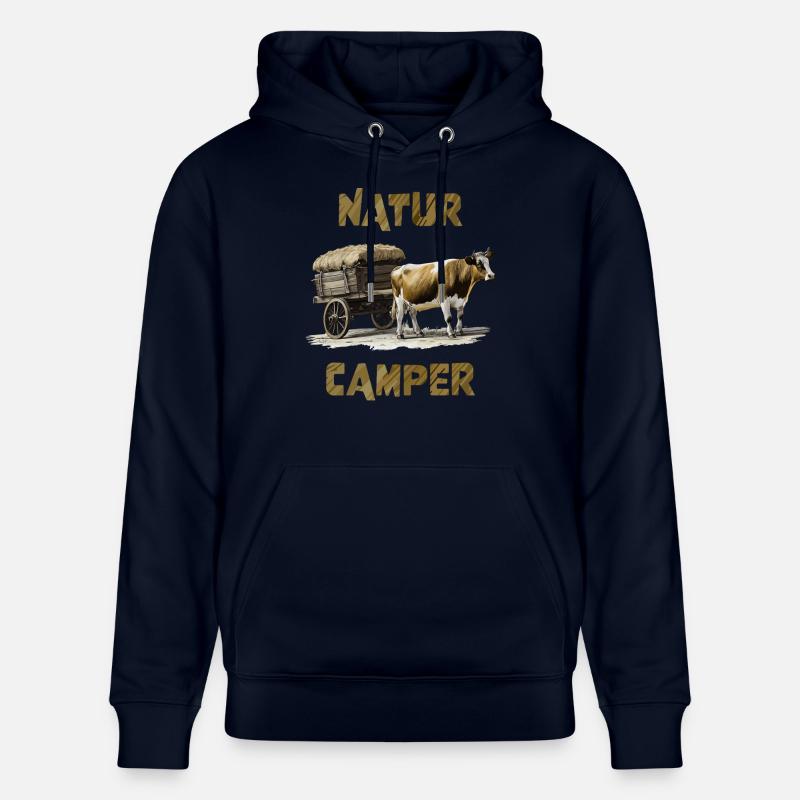 CHARIOT COUVERT VACHE NATURE CAMPER - Sweat à capuche bio CRUISER Stanley/Stella Unisexe - marine