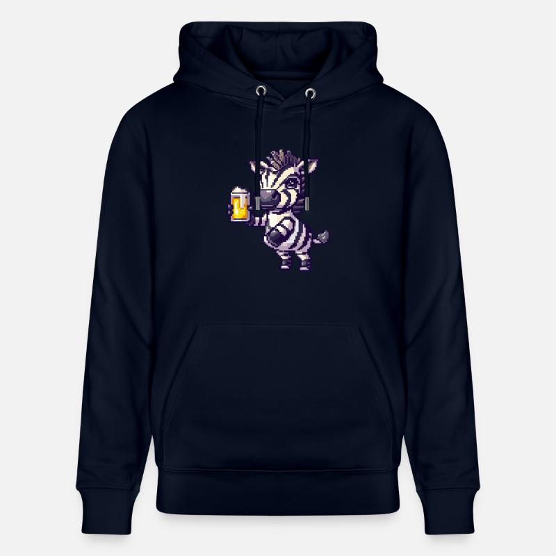 Bière Zebra Pixel - Sweat à capuche bio CRUISER Stanley/Stella Unisexe - marine