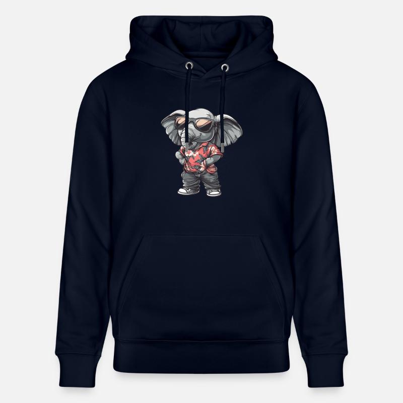 Éléphant Bande Dessinée Drôle Été - Sweat à capuche bio CRUISER Stanley/Stella Unisexe - marine