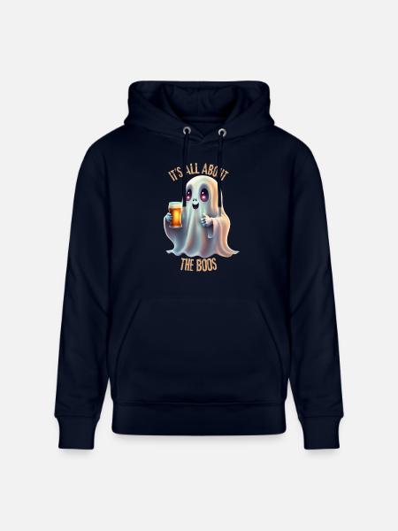Halloween Ghost. - Stanley/Stella CRUISER Unisex Organic Hoodie - navy