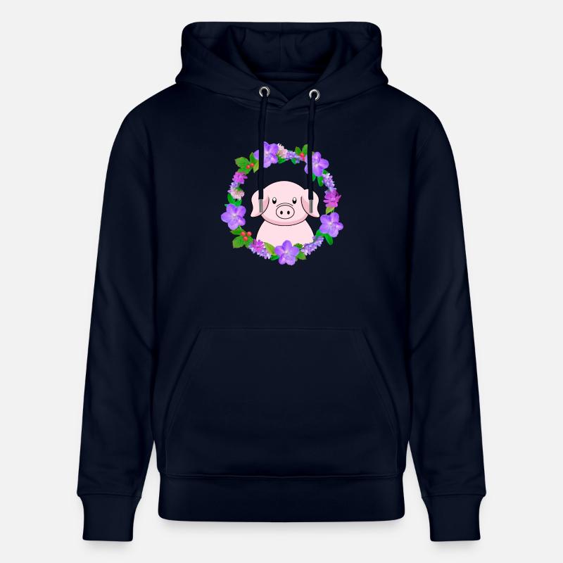 Cochon rose mignon - Sweat à capuche bio CRUISER Stanley/Stella Unisexe - marine