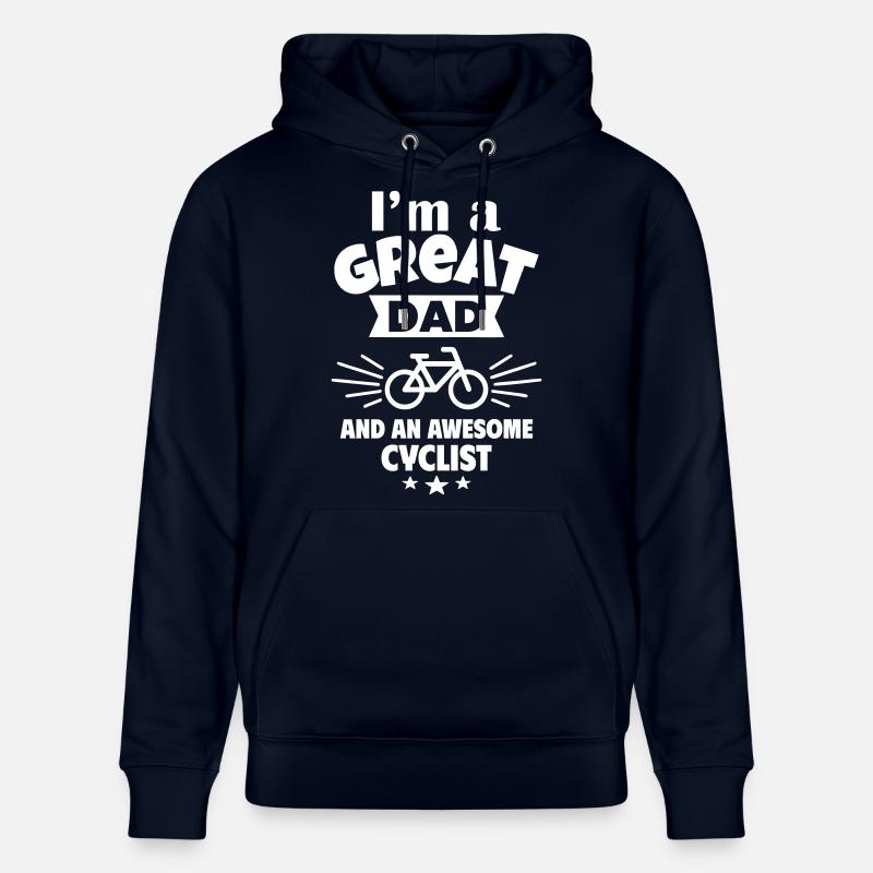 Ich bin ein toller Papa und ein starker Radfahrer - Stanley/Stella Unisex Bio-Hoodie CRUISER  - Navy