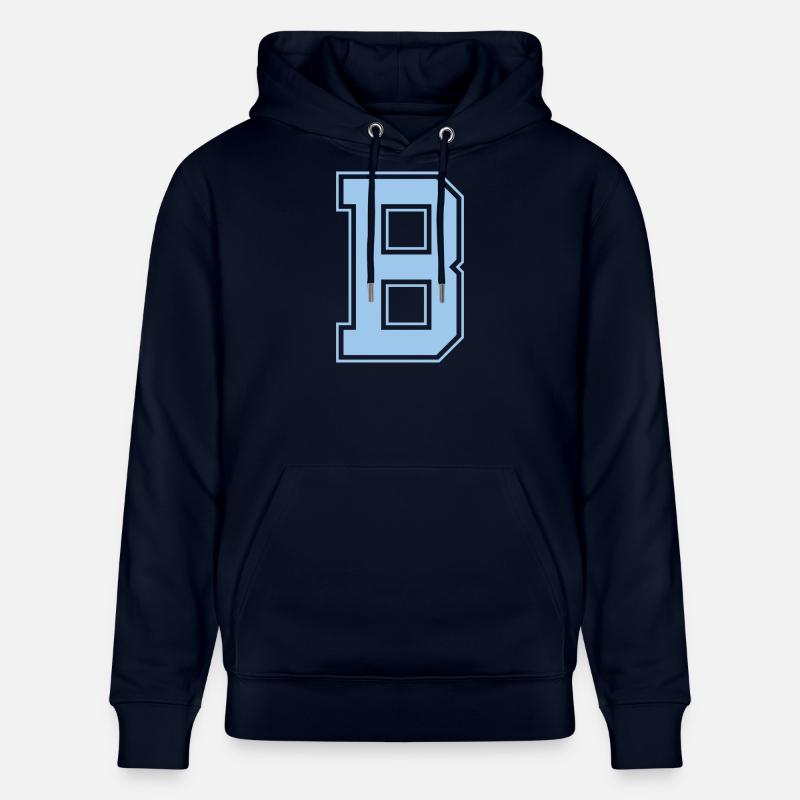 Monogramm Hellblau Varsity College Initiale B - Stanley/Stella Unisex Bio-Hoodie CRUISER  - Navy