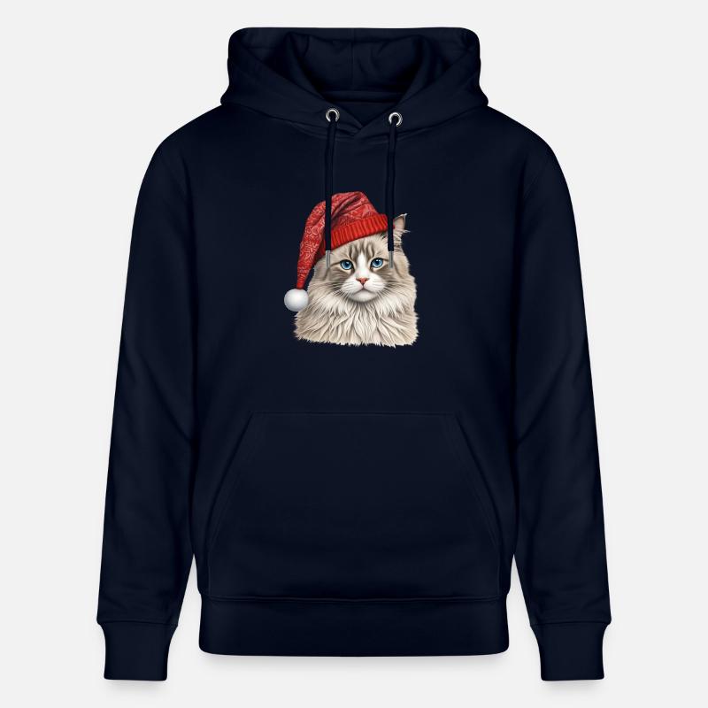 Chat ragdoll de Noël - Sweat à capuche bio CRUISER Stanley/Stella Unisexe - marine