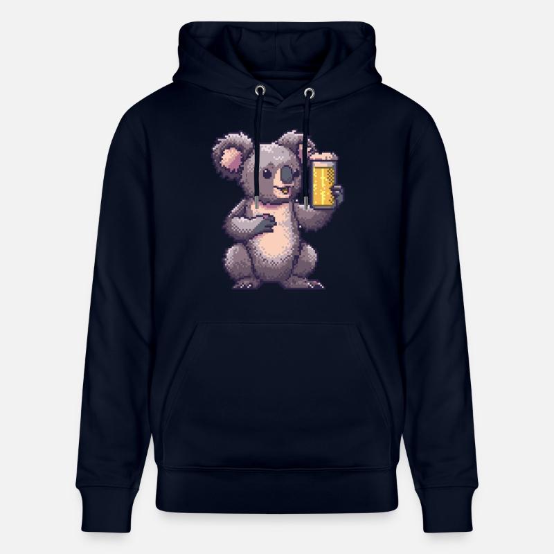 Bière Koala Pixel - Sweat à capuche bio CRUISER Stanley/Stella Unisexe - marine