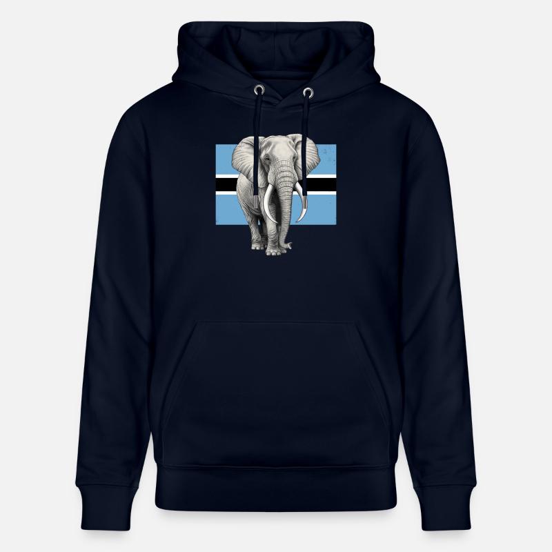 Drapeau éléphant du Botswana - Sweat à capuche bio CRUISER Stanley/Stella Unisexe - marine
