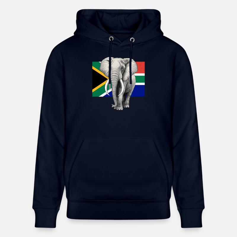 Drapeau éléphant d’Afrique du Sud - Sweat à capuche bio CRUISER Stanley/Stella Unisexe - marine