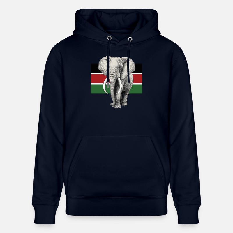 Drapeau éléphant du Kenya - Sweat à capuche bio CRUISER Stanley/Stella Unisexe - marine
