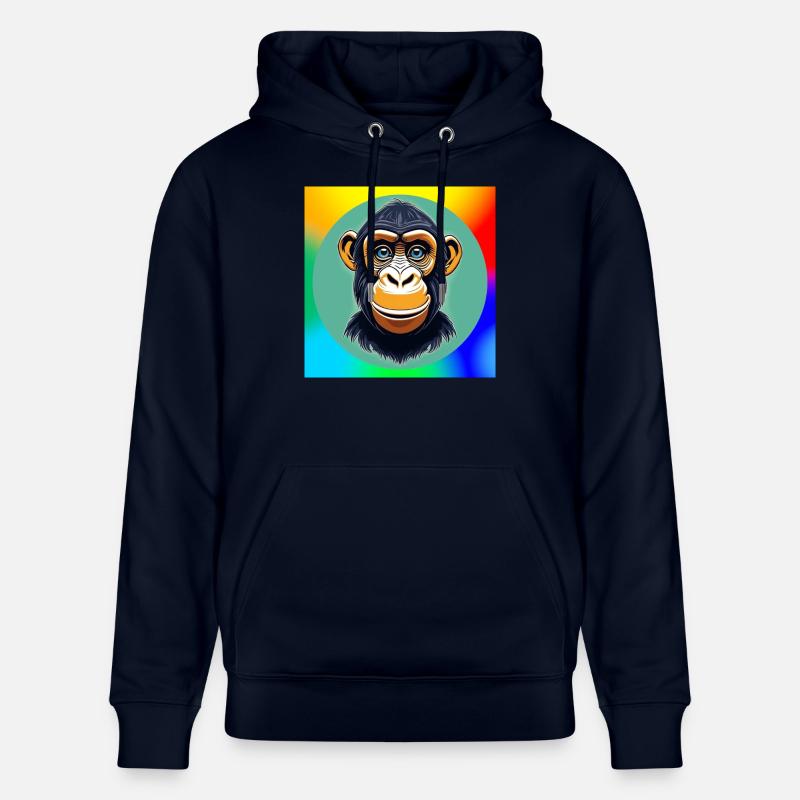 Dessin animé de chimpanzé - Sweat à capuche bio CRUISER Stanley/Stella Unisexe - marine