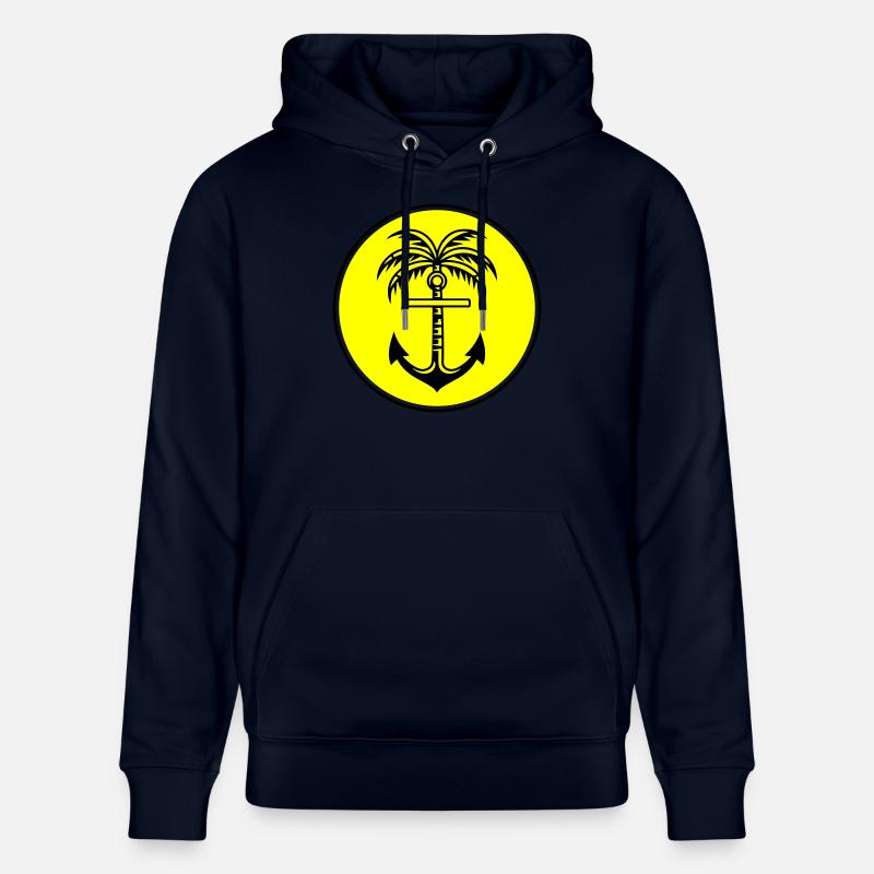 Icône d’ancre de palmier - Sweat à capuche bio CRUISER Stanley/Stella Unisexe - marine