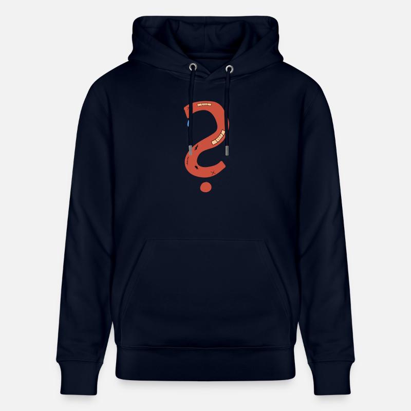 Fragezeichen Narben traurig pflaster - Stanley/Stella Unisex Bio-Hoodie CRUISER  - Navy
