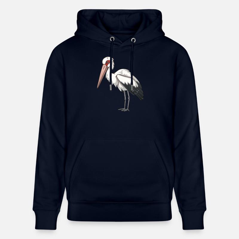 Fière cigogne blanche en pose - Sweat à capuche bio CRUISER Stanley/Stella Unisexe - marine