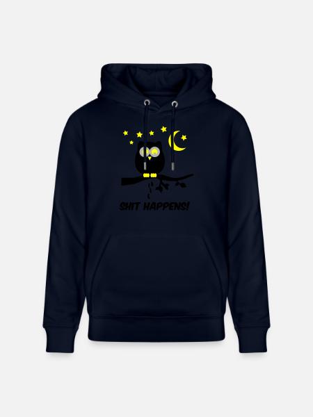 Owl Shit Happens 02 - Stanley/Stella CRUISER Unisex Organic Hoodie - navy