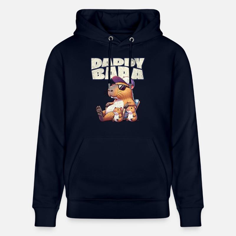 Daddybara Capybara Vater Papa - Stanley/Stella Unisex Bio-Hoodie CRUISER  - Navy
