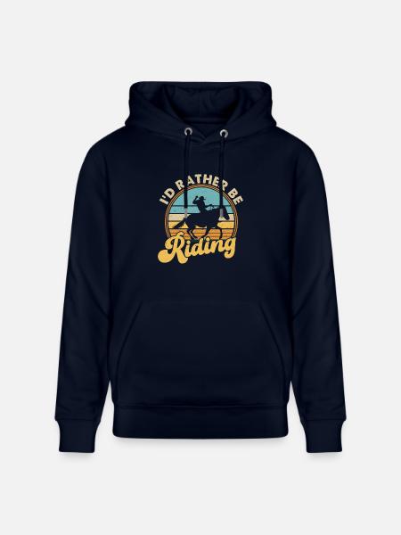 I'D Rather Be Riding - Stanley/Stella CRUISER Unisex Organic Hoodie - navy