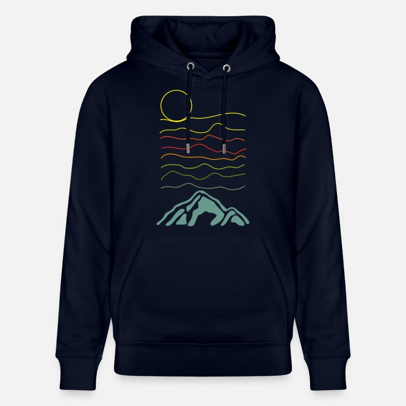 Illustration de paysage - Sweat à capuche bio CRUISER Stanley/Stella Unisexe - marine