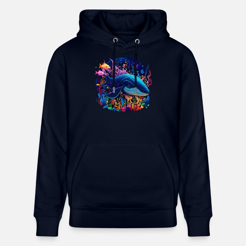 Baleine bleue - Sweat à capuche bio CRUISER Stanley/Stella Unisexe - marine