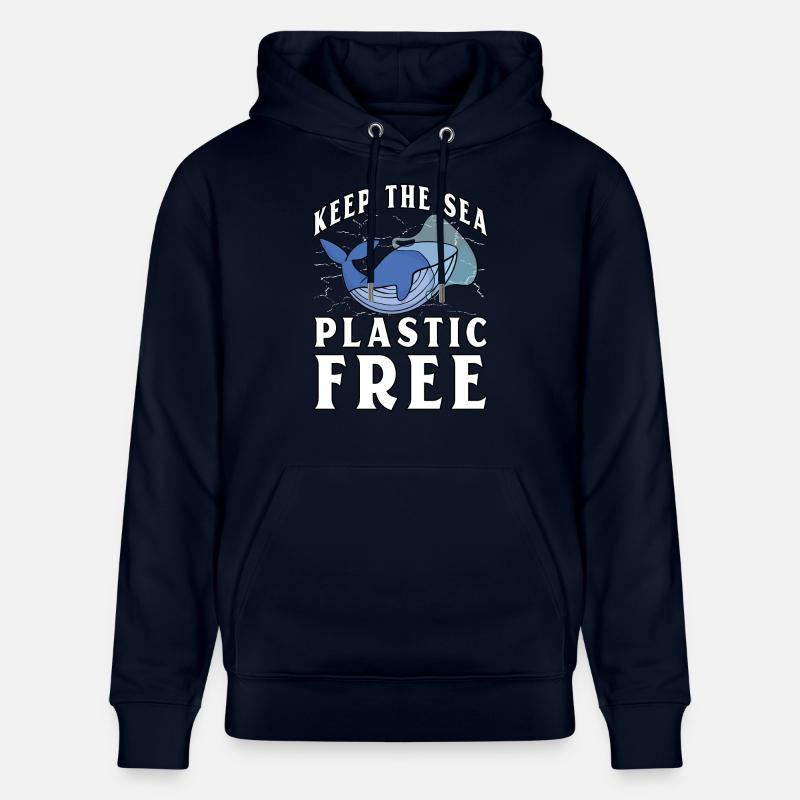 Gardez la mer sans plastique - Sweat à capuche bio CRUISER Stanley/Stella Unisexe - marine