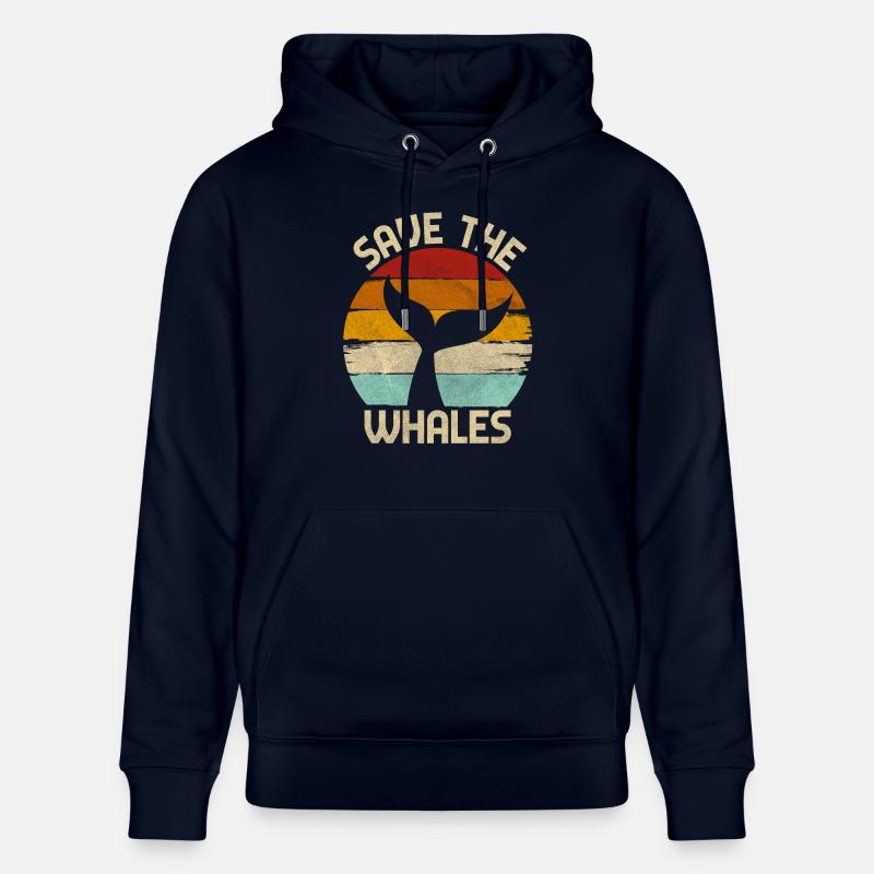 Sauvons les baleines - Sweat à capuche bio CRUISER Stanley/Stella Unisexe - marine