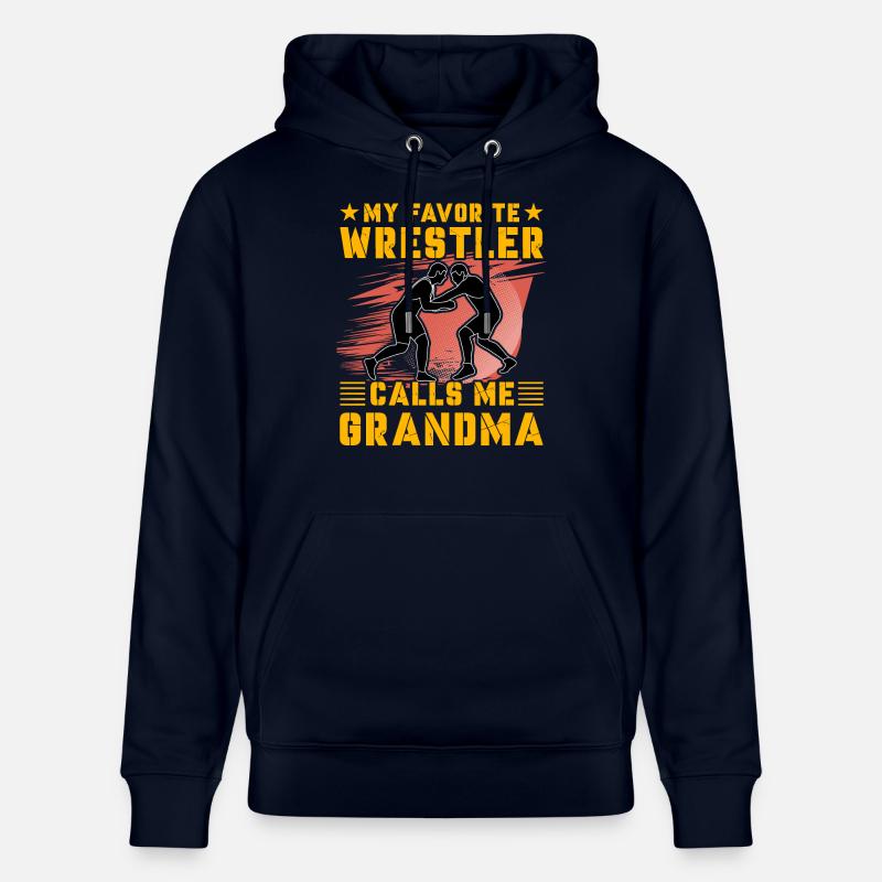 Mon lutteur préféré m’appelle grand-mère - Sweat à capuche bio CRUISER Stanley/Stella Unisexe - marine