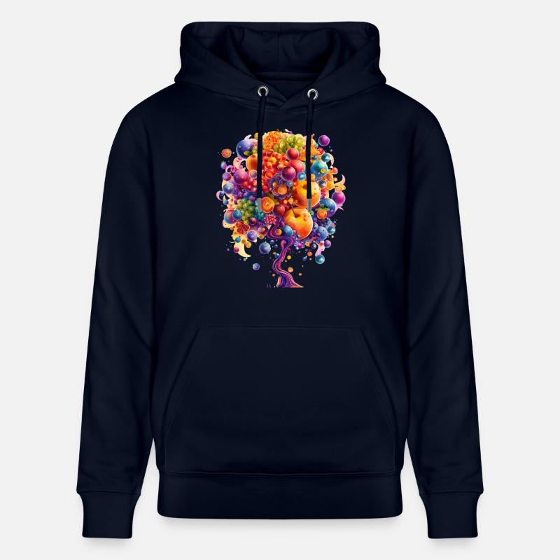 Bunte Weltenbaum Explosion - Stanley/Stella Unisex Bio-Hoodie CRUISER  - Navy
