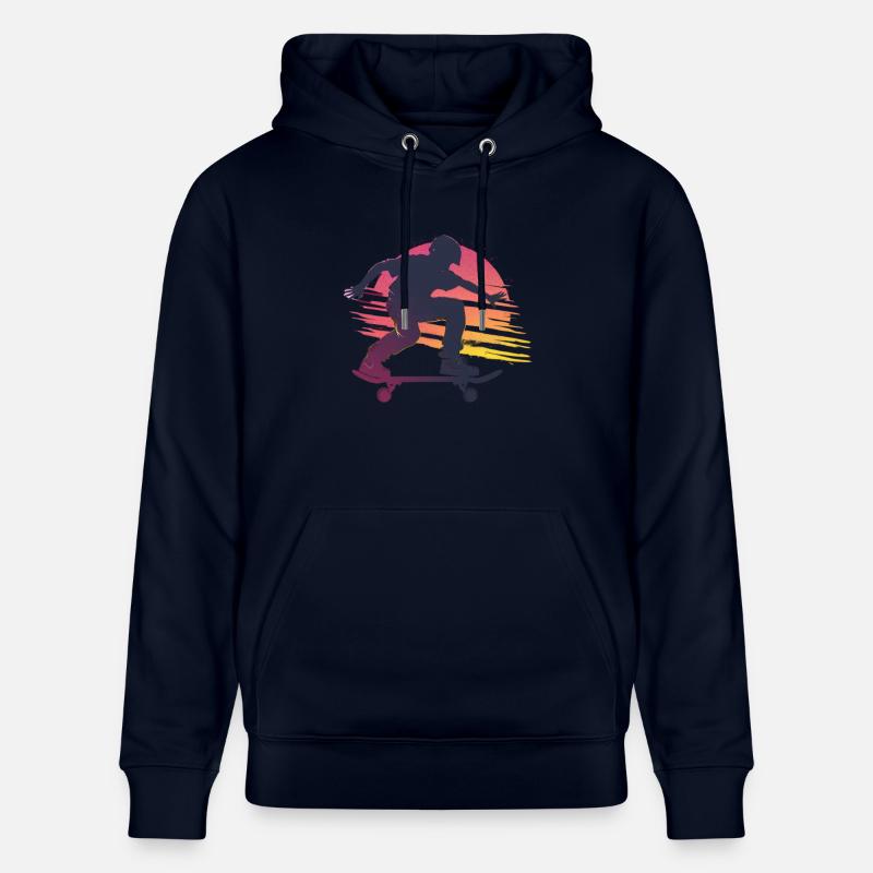 Skateboard Sunset Silhouette - Sweat à capuche bio CRUISER Stanley/Stella Unisexe - marine