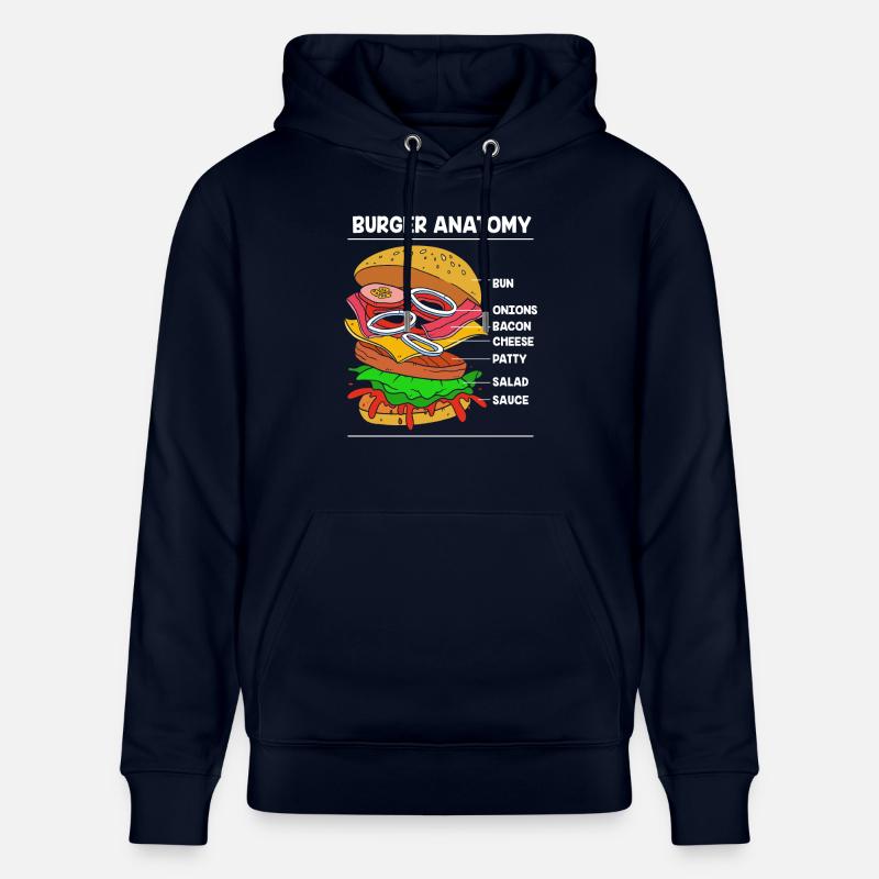 Anatomie du cheeseburger - Sweat à capuche bio CRUISER Stanley/Stella Unisexe - marine