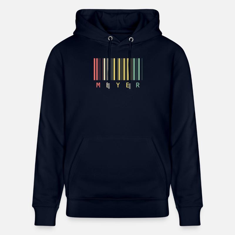 Meyer Familienname Balkencode Barcode Geschenk - Stanley/Stella Unisex Bio-Hoodie CRUISER  - Navy