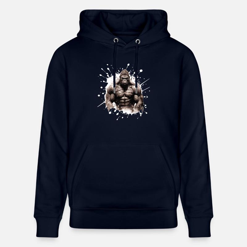 Gorille Bodybuilding Beast - Sweat à capuche bio CRUISER Stanley/Stella Unisexe - marine