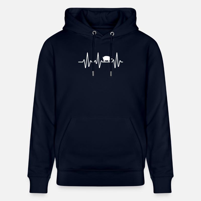 Conception de battements de cœur avec cochon - Sweat à capuche bio CRUISER Stanley/Stella Unisexe - marine