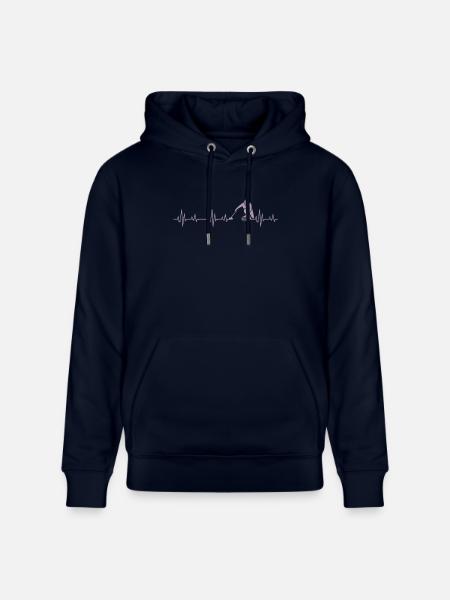 Idées cadeaux Curling Heartbeat - Sweat à capuche bio CRUISER Stanley/Stella Unisexe - marine