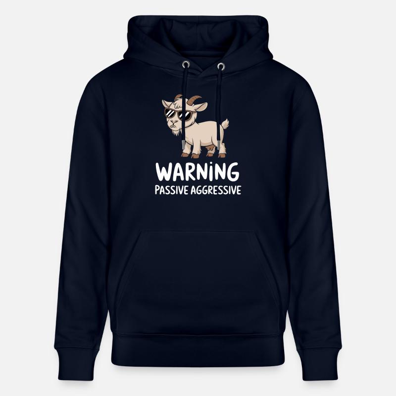 Attention Motif Chèvre Agressive Passif - Sweat à capuche bio CRUISER Stanley/Stella Unisexe - marine
