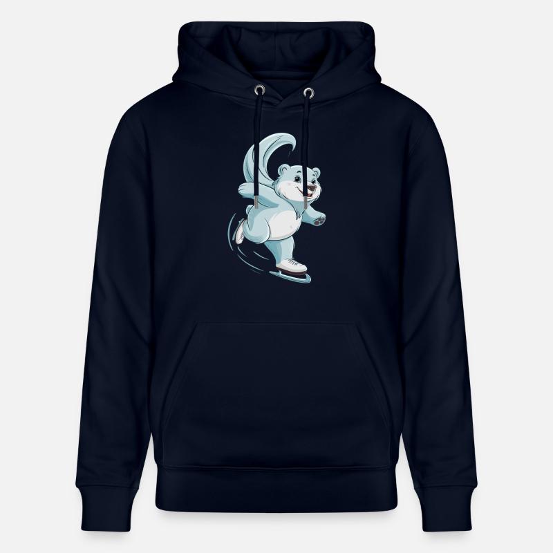 Eisbahn Eisbär Schlittschuhfahren - Stanley/Stella Unisex Bio-Hoodie CRUISER - Navy