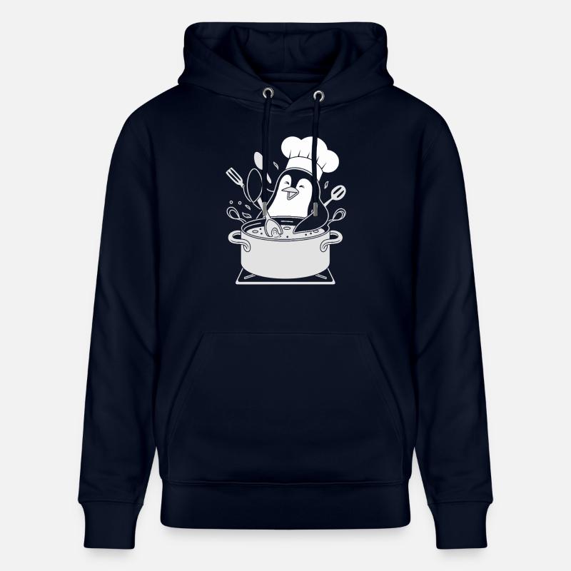 Cuisine Pingouin Chef Hat Fun - Sweat à capuche bio CRUISER Stanley/Stella Unisexe - marine