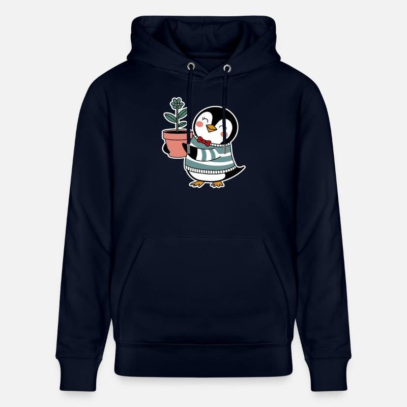 Jardinier pingouin joyeux avec fleur - Sweat à capuche bio CRUISER Stanley/Stella Unisexe - marine