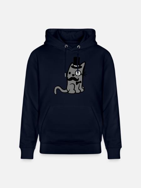 Monocle glasses Mr. Cat - Stanley/Stella CRUISER Unisex Organic Hoodie - navy