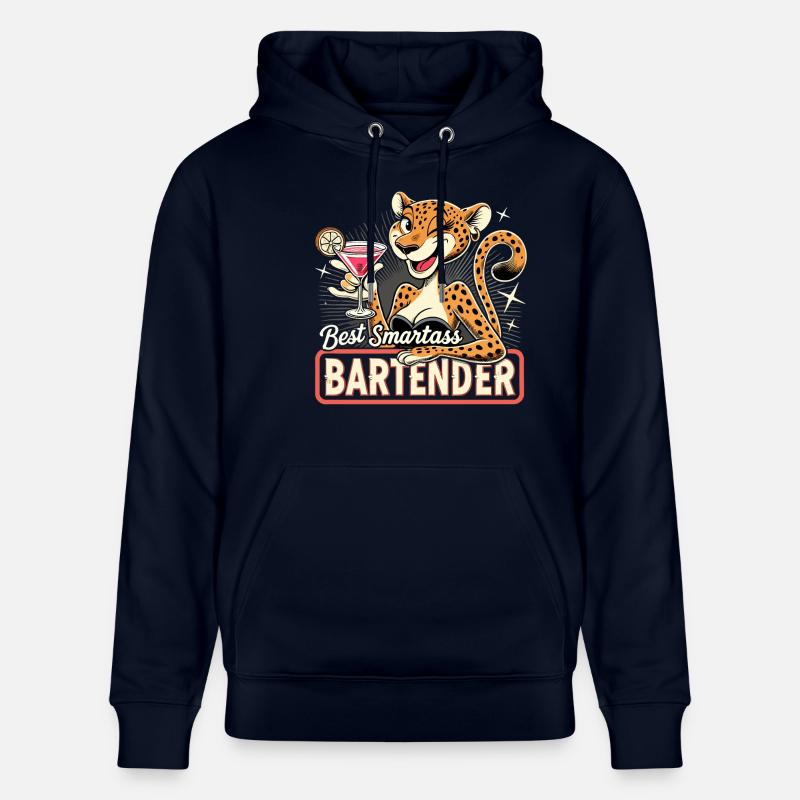 Barkeeperin Barfrau Leopardin Leopard Geschenk - Stanley/Stella Unisex Bio-Hoodie CRUISER  - Navy